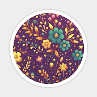 Purple Floral Magnet